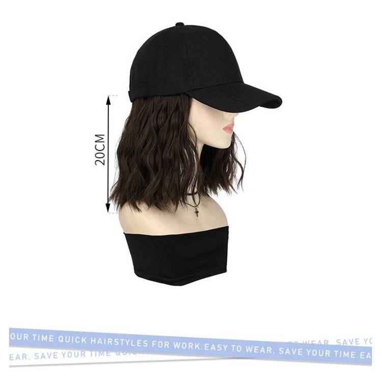 【新品は %値下げ】ウィッグ付きキャップ 帽子一体型 レディース 髪付き帽子 ショート かつら 髪付き帽子 日焼け止め 髪付き帽子 ウィッグ 日除け V ボブ 対策 ウィ