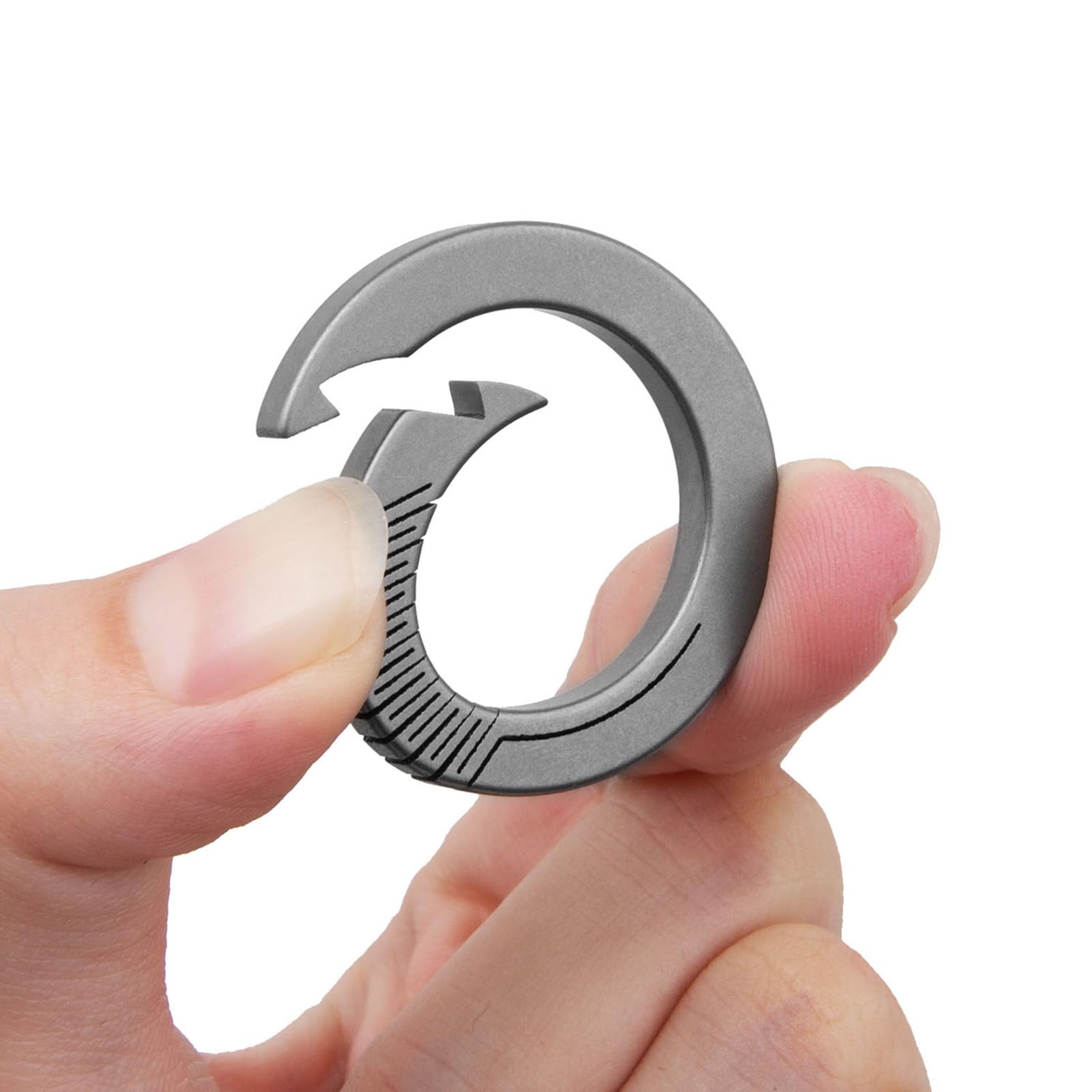 チタン リング カラビナ キーリング AntiLost クイック リリース キー リング ラウンド カラビナ クリ..