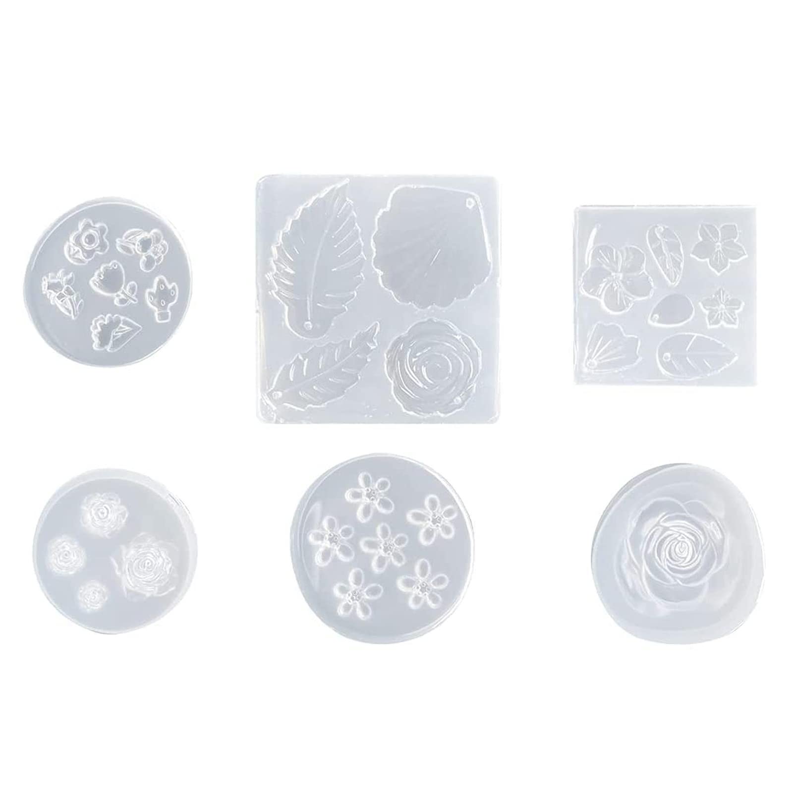 シリコンモールド 桜 小花 葉っぱ 貝殻 カントリースタイル 6個28種入 6個セット アロマストーン 石鹸 ..