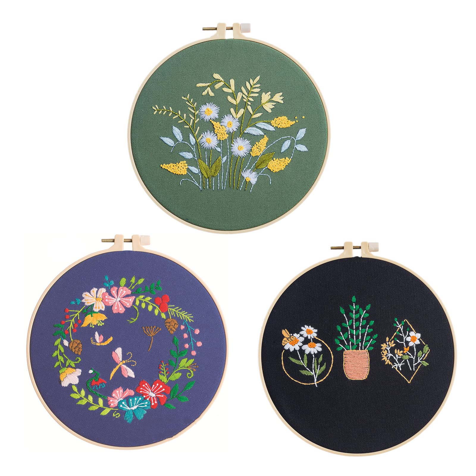 刺繍キット 3セット 刺しゅう 手作り 刺繍セット 初心者向け ししゅう クロスステッチ 刺繍工具セット ..