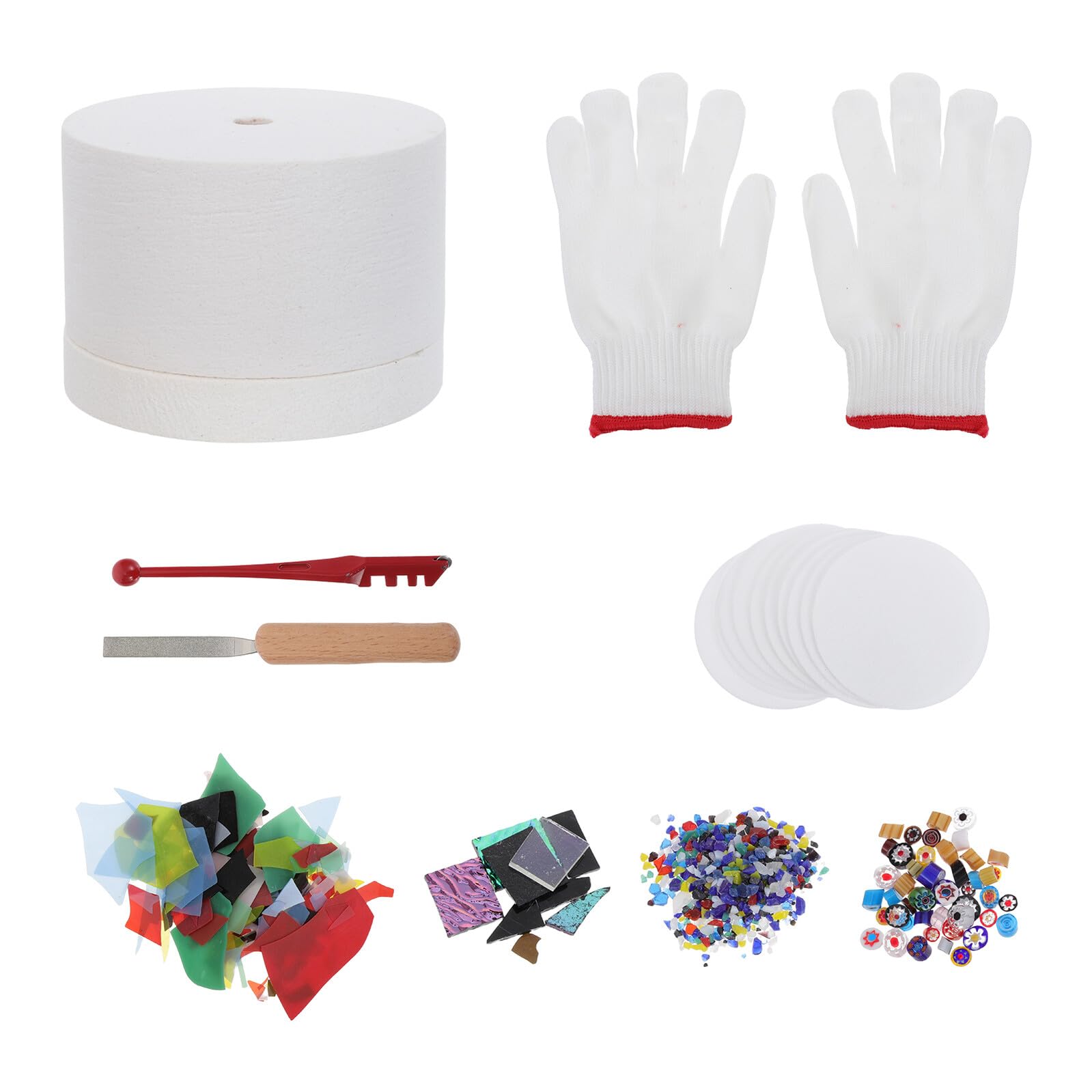 電子レンジ窯ガラスフュージングキット 小型卓上陶芸窯セット ガラス溶解とジュエリー制作用 アートクラフト 向け 1