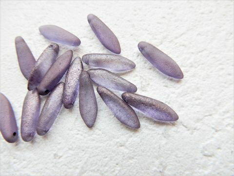 【大人気!!】本場チェコビーズ：ダガー：エッチド・クリスタル・リラ・ベガ・ラスター【エッチドビーズ】【RCP】