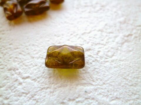 【最終在庫】本場チェコビーズ：プレスレリーフ：オリーブブロンズ【RCP】