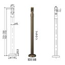 マツ六 室内用手すりエンド支柱スチールタイプ アジャスト付 BDE-34B ブラウン