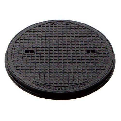 マンホール　簡易密閉形マンホール鉄蓋（丸枠付）T-2　呼称：MHB450-P-R クサリ付