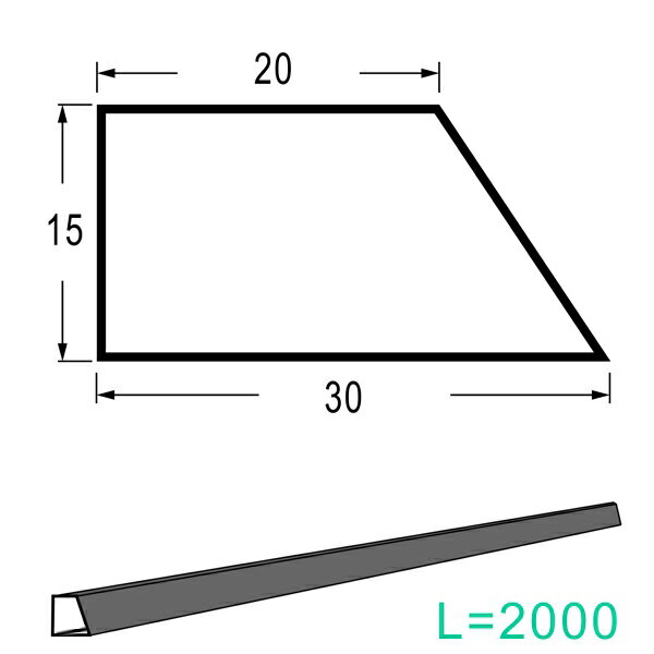 乾産業(INUI) スーパー目地棒 片テーパー 4S W：30×15×20 L=2M 入数：50個入【代引き不可】