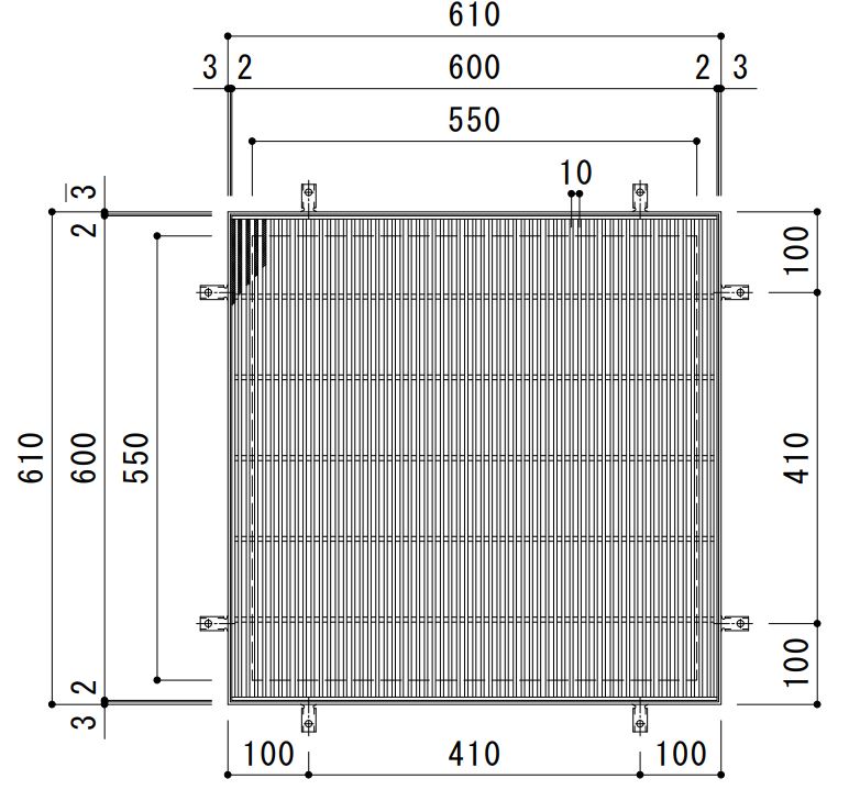 カネソウ　SUSグレーチング　滑り止め模様付集水桝用　(注番：SMQW-6650-P=10 本体のみ)　すきま6mm　寸法：600×600×50「法人・事業所限定,直送元」【代引き不可】
