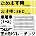 グレーチング 【適用ためます幅ためます幅360mm 乗用車耐荷重】【202211メーカー欠品　次回12月上旬頃予定（変動あり）】HKSM36-32 つば付き正方形グレーチング (溜ます用みぞぶた) その1