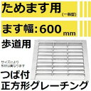 グレーチング 【適用ためます幅ためます幅600mm 歩道用耐荷重】HKSM60-25 つば付き正方形グレーチング (溜ます用みぞぶた)