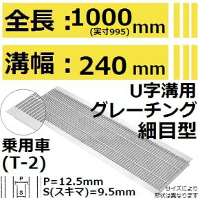 法山本店 HUP-240-19 グレーチング U字溝用 細目型 (ピッチ12.5MM 隙間9.5MMみぞぶた) 【適用ためます幅みぞ幅240MM 乗用車耐荷重】