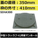 マンホール (品番:MHB300セット) 水封形マンホール鉄蓋セット 【蓋直径350mm 中型トラック耐荷重】