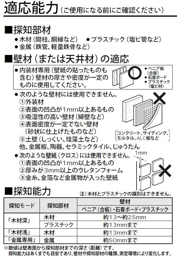 パナソニック(Panasonic) EZ3802内装材専用 乾電池式壁うらセンサー(木材、プラスチック、金属探知機)【後払い不可】