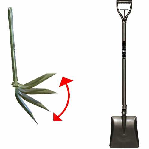 セキカワ【雪かき道具 完成品】SM-KS 三役自在 万能スコップ 全長1050mm ミニ角 セミロングタイプ