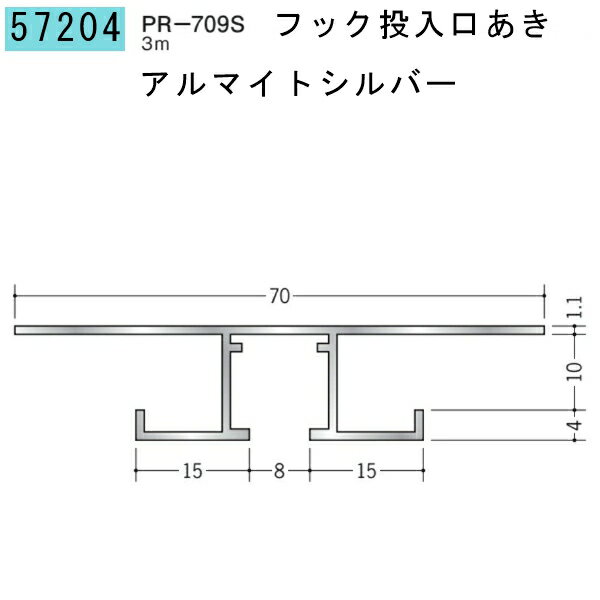 創建 SOKEN 57204 アルミ ピクチャーレール ビス止めタイプ PR-709Sフック投入ロあ...