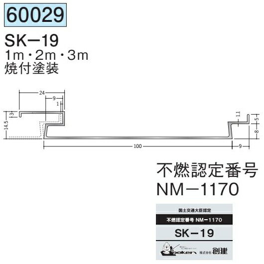 創建 60029-2m アルミスパンドレル　不燃　SK-19 長さ：2m 焼付塗装 色：24色 　個...