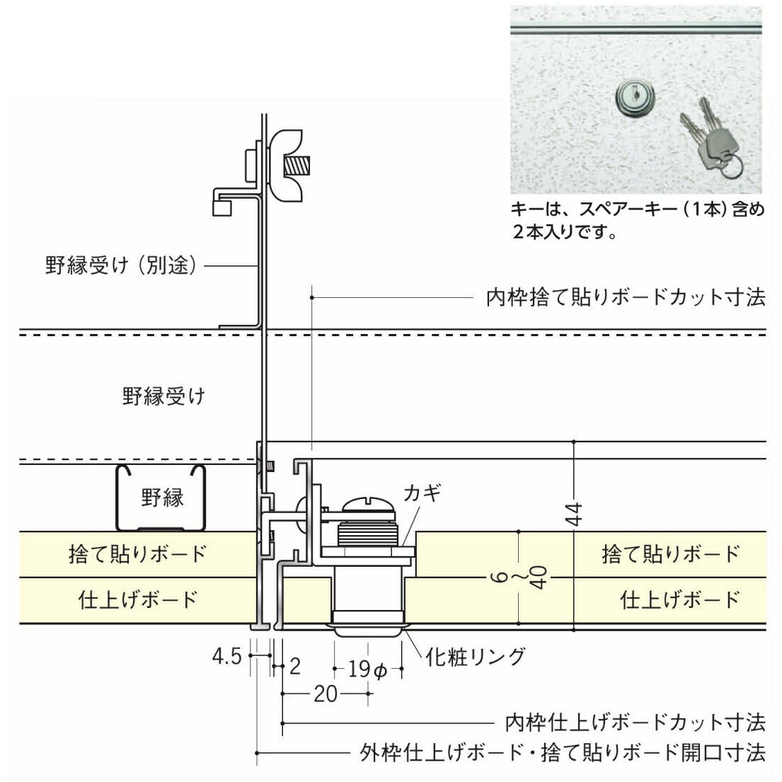 創建 71002 アルミ 天井点検口　リーフ目地454タイプ4 カギ付 アルマイトシルバー ...