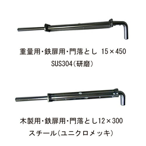 施錠タイプ 15X450 4-510S SUS製重量用・鉄扉用・門落とし「直送品、送料別途見積り」