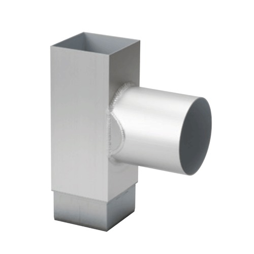 AL縦樋 横引き用 角丸T字管角型 φ60 100角 ステンカラー「直送品、送料別途見積り」