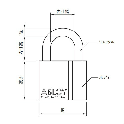 ABLOY 南京錠 PL320C/20「直送品、送料別途見積り」