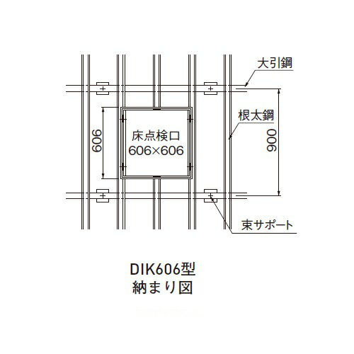 ダイケン 鋼製下地用床点検口 DIKP2-606「直送品、送料別途見積り」 3