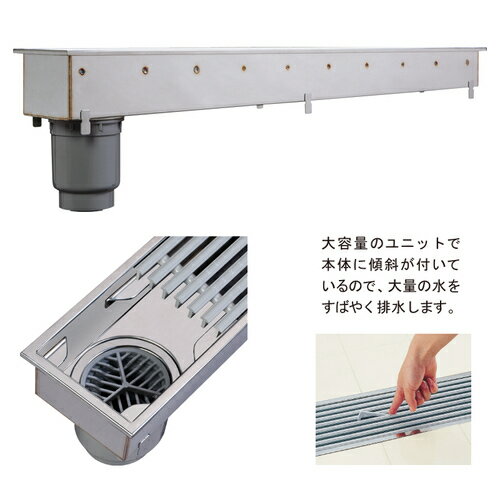 小川くん排水ユニット樹脂グレーチング深型1000HRFY-15L1000ブラック「送料別途見積り」