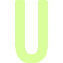 IM 非常用標識 中輝度蓄光カッテイング文字 英字 U 粘着シール 50×26mm (品番:AILUMI50-U)(注番1030016)