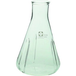 SIBATA　振盪三角フラスコ　500ml　バッフル付　（4個入） （品番:016310-500A）（注番1068534）・（送料別途見積り,法人・事業所限定,取寄）