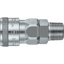 日東 ハイカプラ 鋼鉄製 ニトリルゴムNBR(SG)(めねじ取付用ソケット)相手側Rc1/8 耐圧力2.0Mpa(03136) (品番:10SM-STEEL-N...