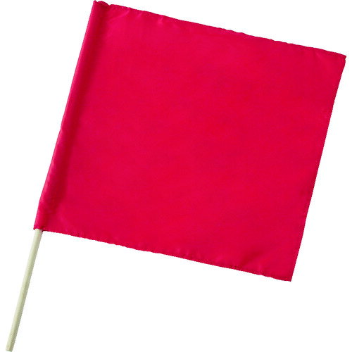 TRUSCO　手旗　赤　木棒セット　旗部450X450MM （品番:TTB-R）（注番1144953）