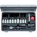 KTC 9.5sq.ショートヘキサゴンビットソケットレンチセット (品番:TBT3S17HX)(注番1208575)・(送料別途見積り,法人・事業所限定,取寄)