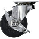 ハンマー Sシリーズオールステンレス 旋回式ゴム車輪 75mm ストッパー付 (品番:315S-R75)(注番1251368)