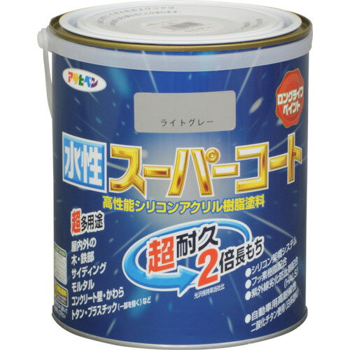 アサヒペン 水性スーパーコート 1．6L ライトグレー 《6個入》 （品番:415592）（注番1251819×6）・（送料別途見積り,法人・事業所限定,取寄） 1