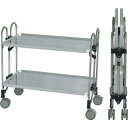 トクヤマ ステンレス(SUS430)折りたたみ式ワゴン933*505*838-2段 (品番:FEAW-2)(注番1258895)・(法人・事業所限定,直送元)