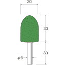 リューター 軸付フェルトバフ砲弾型幅(mm)30 (品番:F4720)(注番1281821)・(送料別途見積り,法人・事業所限定,取寄)
