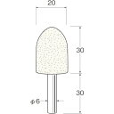 リューター 軸付フェルトバフ砲弾型幅(mm)30 (品番:F4520)(注番1282256)・(送料別途見積り,法人・事業所限定,取寄)