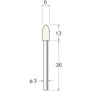 リューター 軸付フェルトバフ砲弾型幅(mm)13 (5個入) (品番:F3606)(注番1282935)