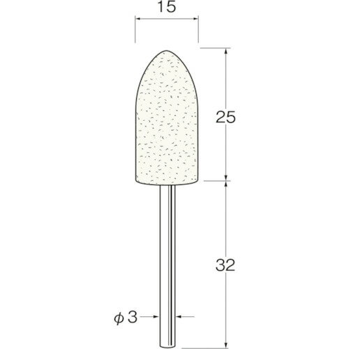 リューター　軸付フェルトバフ砲弾型幅（mm）25　（5個入） （品番:F3615）（注番1282951）