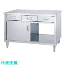 シンコー キャビネット作業台 アジャスト付 EDW型 (両面/引出・ステンレス戸) 1500×750×800 (品番:EDW-15075)(注番1295702)...