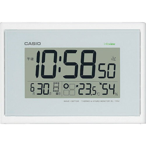 カシオ 電波掛け時計 260×173×厚み91mm 白 (品番:IDL-100J-7JF)(注番1349079)