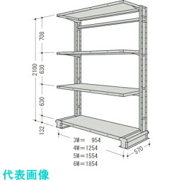 NF　キャンチラック単式増結1連W1854D570H2100F4 （品番:CR76S-S4B）（注番1360247）・（送料別途見積り,法人・事業所限定,直送）