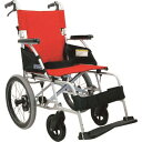 カワムラ 【非課税】軽量介助用車いすBML赤ストライプ (品番:BML16-40SBNO93)(注番1365162)・(送料別途見積り,法人・事業所限定)【大型...