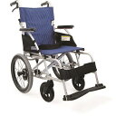 カワムラ 【非課税】軽量介助用車いすBML青ストライプ (品番:BML16-40SBNO92)(注番1365175)・(送料別途見積り,法人・事業所限定)【大型...