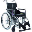 カワムラ 【非課税】アルミ製標準型自走用車いすKMD-A22-42S-Mエコブラック (品番:KMDA2242SMNO88)(注番1373443)・(送料別途見...
