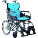 カワムラ 【非課税】アルミ製標準型介助用車いすKMD-A16-40-Mライトブルー (品番:KMDA1640MNO83)(注番1373447)・(送料別途見積り...