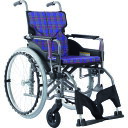 カワムラ 【非課税】アルミ製標準型自走用車いすKMD-A22-42S-M紫チェック (品番:KMDA2242SMA11)(注番1373448)・(送料別途見積り...