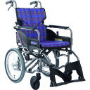 カワムラ 【非課税】アルミ製標準型介助用車いすKMD-A16-40-M紫チェック (品番:KMDA1640MA11)(注番1373453)・(送料別途見積り,法...