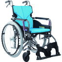 カワムラ 【非課税】アルミ製標準型自走用車いすKMD-A22-40-Mライトブルー (品番:KMDA2240MNO83)(注番1373460)・(送料別途見積り...