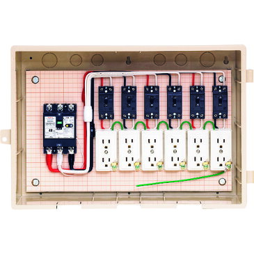 未来　屋外電力用仮設ボックス　（漏電しゃ断器・分岐ブレーカ・コンセント内蔵） 〔品番:15-6C4〕[1397052]「送料別途見積り,法人・事業所限定,取寄」【代引き不可】