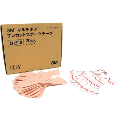 3M　マルチポア［［TM上］］　プレカットスポーツテープ　ひざ用　EF02B　ベージュ　181mm×267mm　20枚／1箱 《5箱入》〔品番:EF02B〕[1479344×5]「送料別途見積り,法人・事業所限定,取寄」【代引き不可】