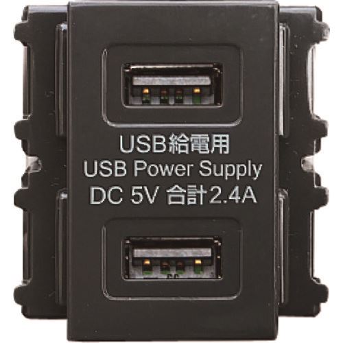 スガツネ工業　（210033280）DM2－U2P2－GR埋込充電用USBコンセント 《10個入》（品番:DM2-U2P2-GR）（注番1584980×10]・（送料別途見積り,法人・事業所限定,取寄）